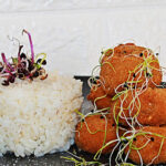 Rántott gomba + köret nagy